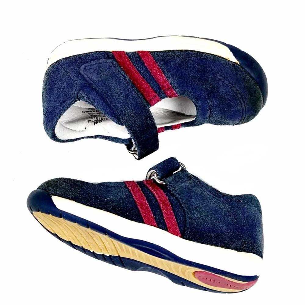 Stride Rite Baby Sporty 3431574 Navy/Red Suede Soft Walker Size 5W